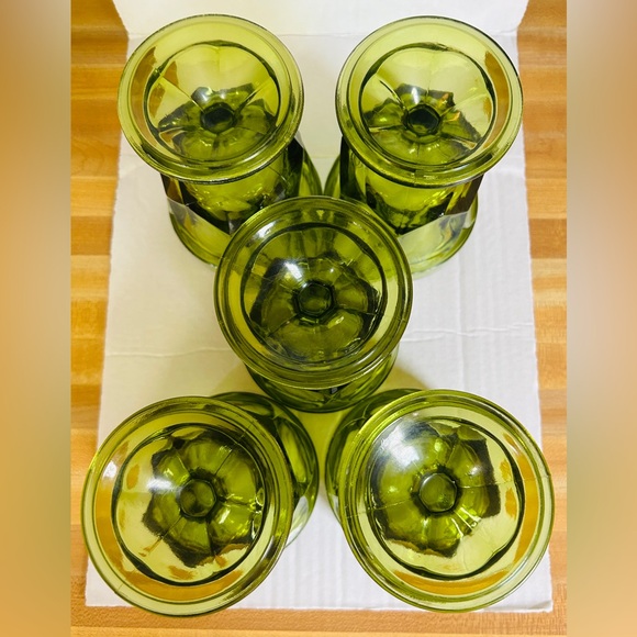 Vintage Anchor Hocking avocado green 8oz goblets. Set of 5. Great condition. - Picture 3 of 7